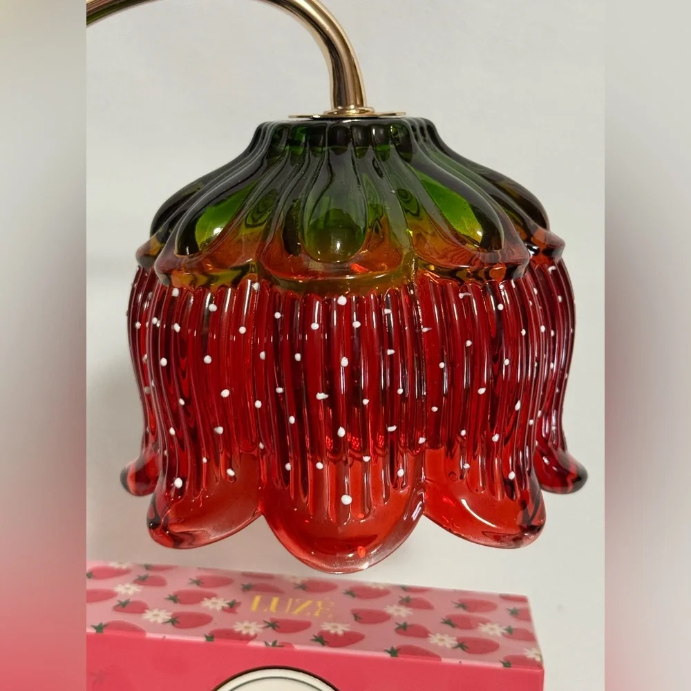 HTF Luze Strawberry Themed Candle Warmer Lamp With Timer - Viral